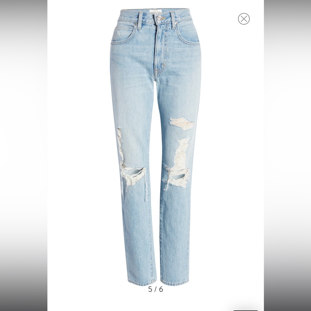 SLVRLAKE Roxy Slim Straight Leg Nonstretch Jeans